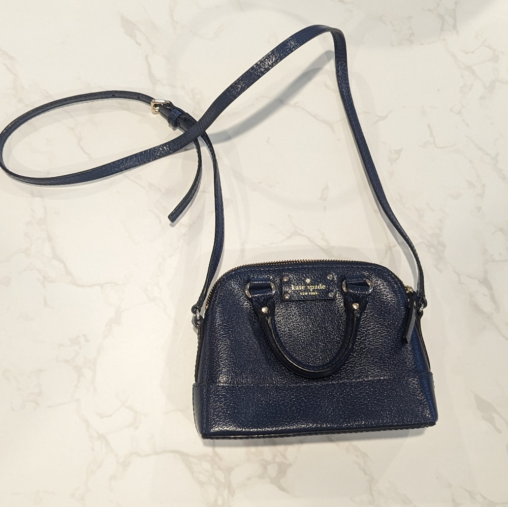 Kate Spade New York Leather Mini Bag dark blue